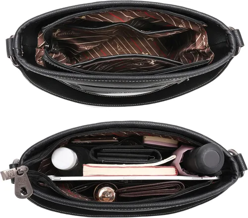 Vista 6 de Montana West Bolso de mano occidental para mujer, bolso de hombro oculto con cartera