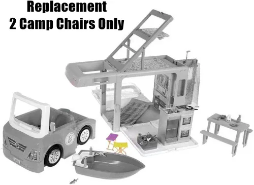 Vista 4 de Barbie Piezas de repuesto 3 en 1 DreamCamper Vehículo Playset - GHL93 ~ 2 sillas de campamento de repuesto