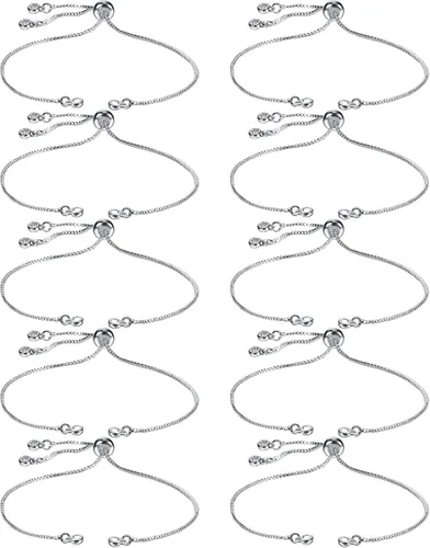 Vista 9 de Sureio 10 Piezas Pulseras Deslizantes Ajustables para Hacer Joyas Cadenas de Pulseras para Hacer Joyas DIY Accesorios Cadenas Extensoras con Dorado