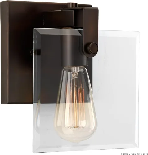 Vista 6 de Urban Ambiance UHP2454 - Lámpara de tocador de baño moderna de lujo, tamaño pequeño: 8.38 pulgadas de alto x 7 pulgadas de ancho, con elementos