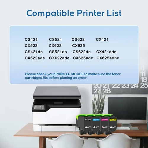 Vista 2 de 78C1XK0 8500 Páginas Negro Cartucho de tóner remanufacturado de reemplazo para Lexmark CS421 CS521 CS622 CX421 CX522 CX622 CX625