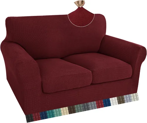 Vista 75 de ZNSAYOTX 2 fundas para sillas con brazos para sala de estar, súper suave, con funda de cojín de asiento, gruesa, duradera, mezcla de elastano, alta
