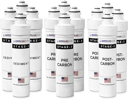 Vista 4 de American Filter Company Filtros de agua de 4 etapas AFC-B3-CMBPK, compatibles con Brio NFMPP5M, NFMGAC, NFMUF, NFMCTO5MS3, NFMCTO5MS2 y Moderna UV