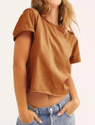 Vista 3 de Carpetcom Camisetas cortas de manga corta para mujer estilo casual ajuste holgado lisas lisas básicas