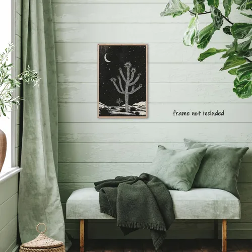 Vista 4 de Yostyle Arte de pared con diseño de paisaje del desierto occidental, póster de bloque de árbol de Joshua, decoración de pared bohemia del suroeste