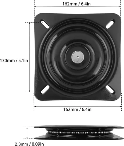 Vista 2 de 6 taburetes giratorios de 6.25 pulgadas, placa giratoria para silla reclinable o muebles
