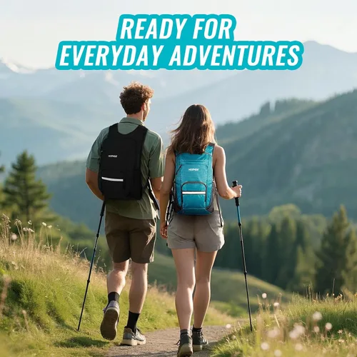 Vista 8 de HOZMOZ Mochila de senderismo pequeña de 10L para mujeres y hombres, mochila plegable de viaje, mochila plegable para acampar y senderismo