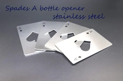 Vista 3 de FGen Abridor de botellas con forma de póquer creativo de acero inoxidable con forma de abrebotellas para principiantes de cerveza, 12