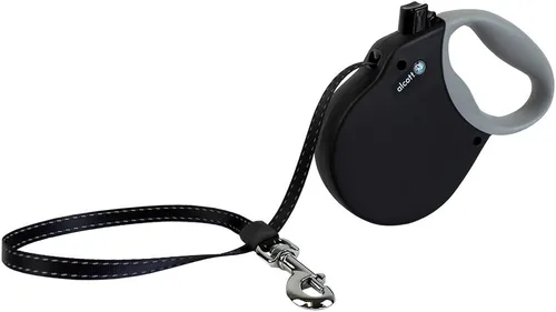 Vista 8 de Alcott Adventure Correa de cinturón reflectante retráctil – 10 pies – Extra pequeña para perros de hasta 25 libras, negro con mango de agarre suave