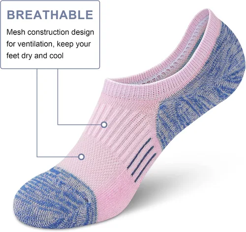 Vista 2 de Calcetines deportivos para mujer, calcetines de corte bajo para el tobillo, 5-6 pares