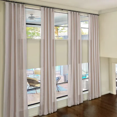 Vista 8 de ChadMade Cortinas de lino de 216 pulgadas de largo, 2 paneles de 52 pulgadas de ancho x 216 pulgadas de largo, color gris carbón, bolsillo para # 16