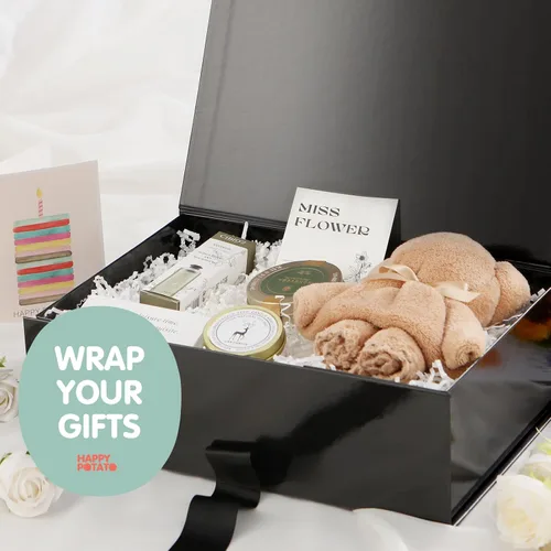 Vista 6 de HAPPY POTATO Caja de regalo grande con tapa y cinta, caja de propuesta de padrino, caja de regalo magnética para regalos