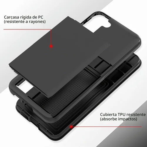 Vista 4 de Funda tipo cartera para Samsung Galaxy S22 con ranura para 2 Negro