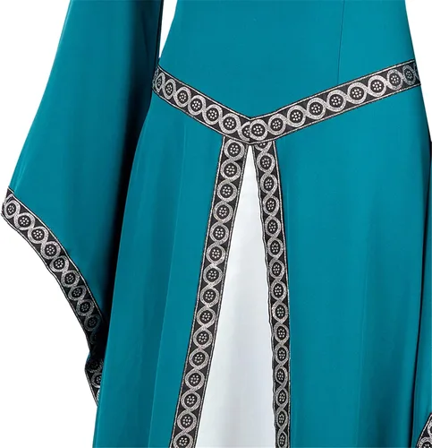 Vista 4 de Zhitunemi Vestido renacentista para mujer, disfraz medieval de Halloween, vestido gótico