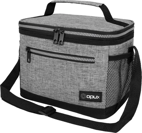 Vista 10 de opux Lonchera térmica para hombres y mujeres, bolsa de almuerzo para el trabajo y la escuela, a prueba de fugas, hielera suave tipo tote