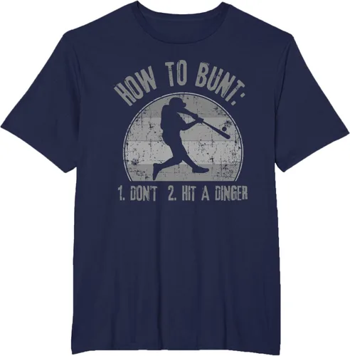 Vista 67 de Cómo Bunt Don't Hit A Dinger - Camiseta divertida de béisbol y sóftbol, Negro, S