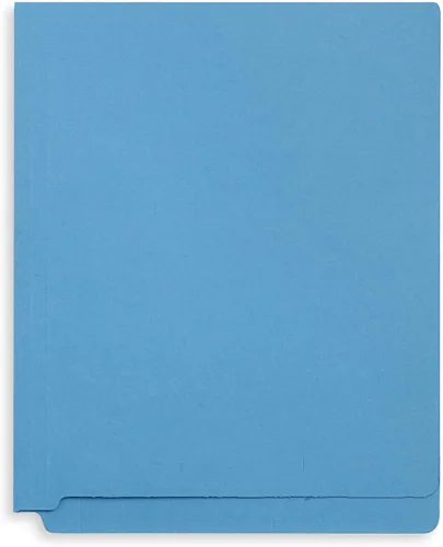 Vista 4 de Blue Summit Supplies 100 End Tab Fastener File Folders, Blue Reinforced End Tab, Letter Size, 11pt, 2 Prong Bonded Fasteners, for Medical Files
