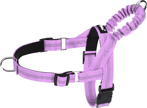 Vista 13 de PUPTECK Arnés sin tirones para perros grandes, chaleco arnés reflectante ajustable para mascotas con asa elástica, arnés a prueba de escape sin Negro