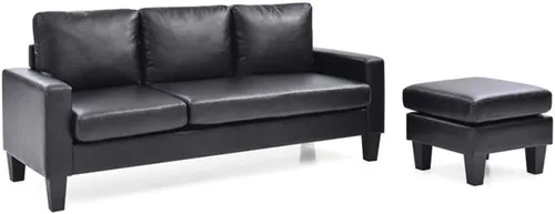 Vista 6 de Glory Furniture Jenna - Sofá de piel sintética en color negro