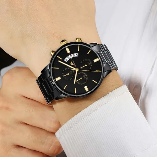 Vista 5 de MEGALITH Mens Watches 45mm Chronograph Quartz Mens Wrist Watches Stainless Steel Waterproof Business Dress Watches for Men Luminous Date Gifts for