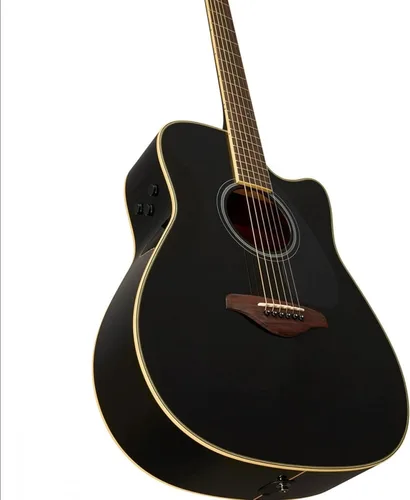 Vista 4 de Yamaha FGC-TA Dreadnought Cutaway Guitarra Transacústica con Chorus y Reverb, Negro Coro y reverberación, negro