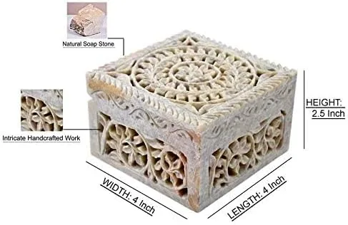 Vista 8 de Hashcart Joyero tallado a mano Caja decorativa para baratijas Caja de recuerdo Aniversario, regalos de inauguración de la casa para mujeres Caja