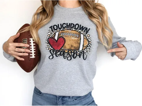 Vista 2 de MNLYBABY Touchdown Season Football Sweatshirt Women Game Day Football Pullover Shirts Football Event Sweatshirt