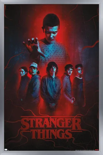 Vista 15 de Trends International Netflix Stranger Things: Season 4 - Póster de pared de grupo, 14.72 x 22.37 pulgadas, versión enmarcada de madera de granero