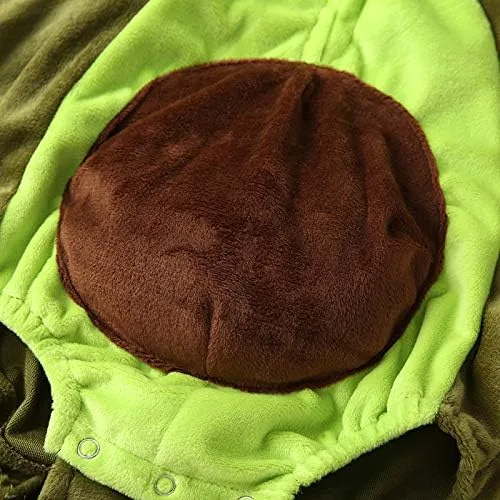 Vista 5 de Lindo disfraz de aguacate de halloween unisex para bebés y niños pequeños disfraces de terciopelo
