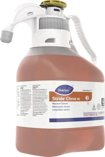 Vista 3 de Diversey Limpiador neutro Stride Citrus HC, 47.3 onzas, caja de 2 botellas