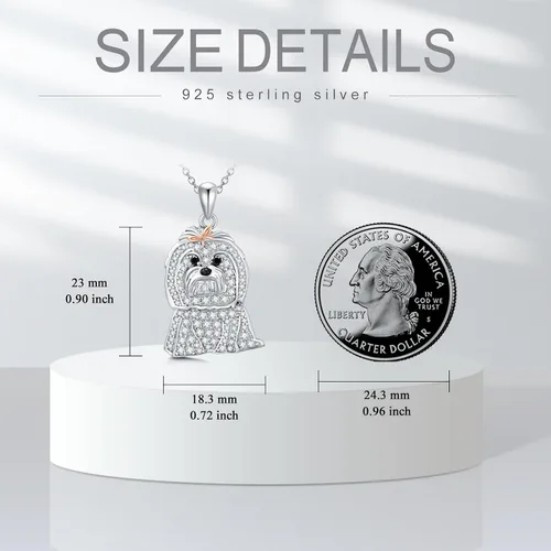 Vista 83 de Collares con colgante de perro de plata de ley S925 – 24 razas corgi/husky/labrador/pastor para mujer