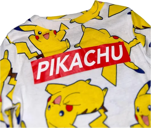 Vista 3 de Pokemon Conjunto de pijama de manga larga 100% algodón de 4 piezas para niños pequeños