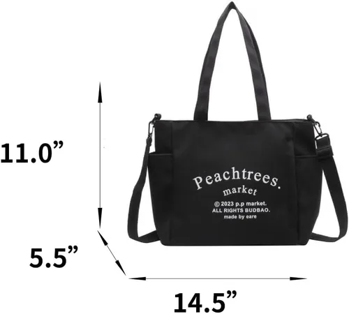 Vista 7 de Bolso de mano estético vintage, bolso cruzado de lona, bolso de hombro hippie, indie, bohemio, bolso hobo para mujer, accesorios grunge