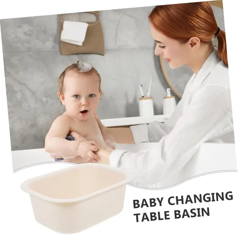 Vista 7 de Lavabo portátil para cambiador, bañera de agua gruesa para una fácil limpieza, diseño ligero de ahorro de espacio para baño y cambios de pañales