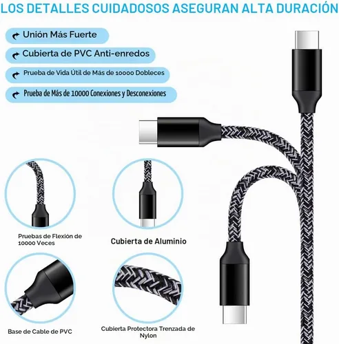 Vista 5 de Cable de carga rápida para Samsung Galaxy A17 A11 A01 A21 A51 A71 A16 A15 A14 5G A9 A12 A32 A52 A72 A13 A10E A03s A35 A55 S25 S24 S23 S22 S21+ S20