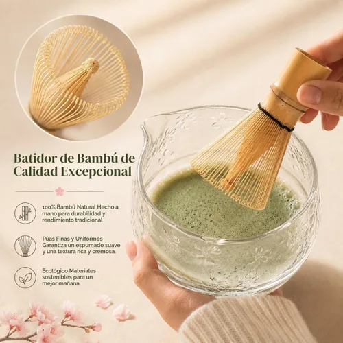 Vista 2 de Buucup - Juego de batidor de matcha, kit de matcha de vidrio con cuenco y herramientas, transparente Glass Clear