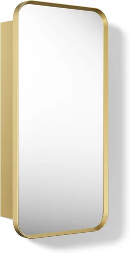 Vista 25 de Kohler 35573-BNL Verdera® - Espejo de gabinete de medicina enmarcado, diseño cápsula, interior espejado, gabinete de baño, estantes de vidrio