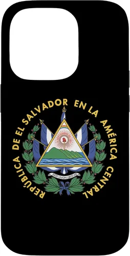 Vista 17 de Funda para iPhone 13 Pro Max con emblema nacional de escudo de armas de El Salvador