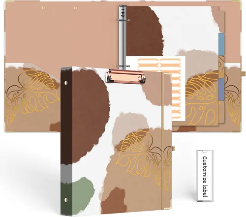 Vista 16 de EYROZILL Mini carpeta de 3 anillas, 5.5" x 8.5", de 1 pulgada con bolsillos, carpeta con portapapeles para estilo de cabello del cliente, estuche