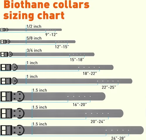 Vista 67 de Dogline Biothane - Collar impermeable para perro con hebilla de liberación rápida, resistente cincha de nailon recubierta con resistente y a prueba