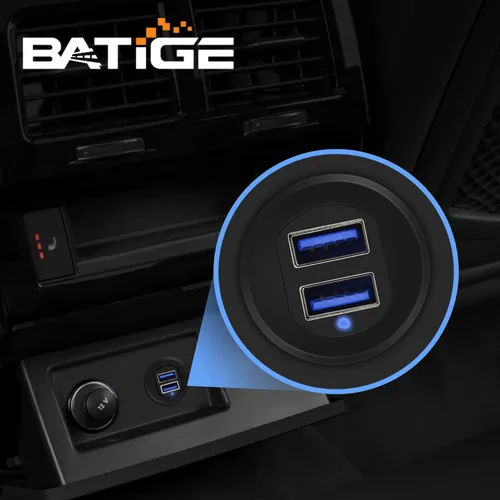 Vista 6 de Cable USB 3.0 de aleación de doble puerto para salpicadero de automóvil, macho a hembra, con indicador LED, cable de extensión para automóvil