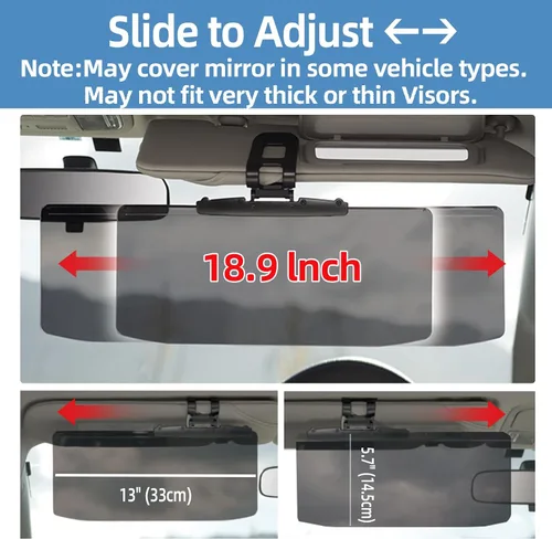 Vista 4 de Extensor de visera solar – Bloqueador solar para coche – Extensor de visera de coche antirreflejo no polarizado – Extensión de visera de coche
