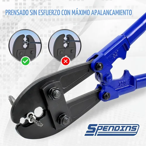 Vista 5 de Herramienta de Engarzado Manual de 31.8 Pulgadas, Herramienta de Prensado de Cable de Alambre para Cables de 5/32", 1/4", 5/16", Engarzadora