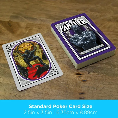 Vista 5 de Aquarius Marvel Comics Black Panther - Baraja de cartas con temática de Black Panther para tus juegos de cartas favoritos, mercancía