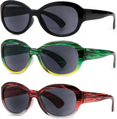 Vista 8 de Lentes de sol Reader para mujer, lente completa, paquete de 3 lentes de sol de lectura para exteriores, protección UV, 1.5X