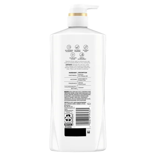 Vista 9 de Pantene Champú, Classic Clean - Nutrientes Pro-V para cabello seco, teñido y teñido, cabello de aspecto saludable cada lavado, rico en Limpieza