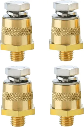 Vista 10 de Ampper Postes de carga de terminal de batería de poste lateral de latón macho de 3/8"-16 roscas, poste lateral estándar adaptador de poste