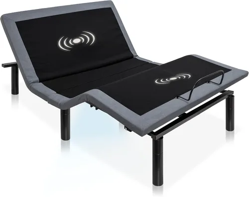 Vista 11 de Hedva Base de cama ajustable con motores de masaje, 4 puertos USB, luz LED, montaje en 5 minutos, múltiples posiciones preestablecidas para máxima