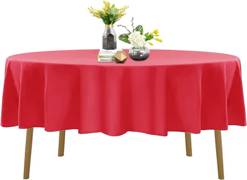 Vista 64 de Mantel de poliéster lavable de 132 pulgadas, resistente a las manchas y a las arrugas, mantel decorativo para mesa de comedor, fiestas de bufé