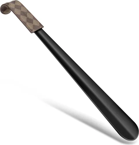 Vista 9 de ZOMAKE - Calzador largo de metal con mango largo para hombres y mujeres Mango A-negro/marrón